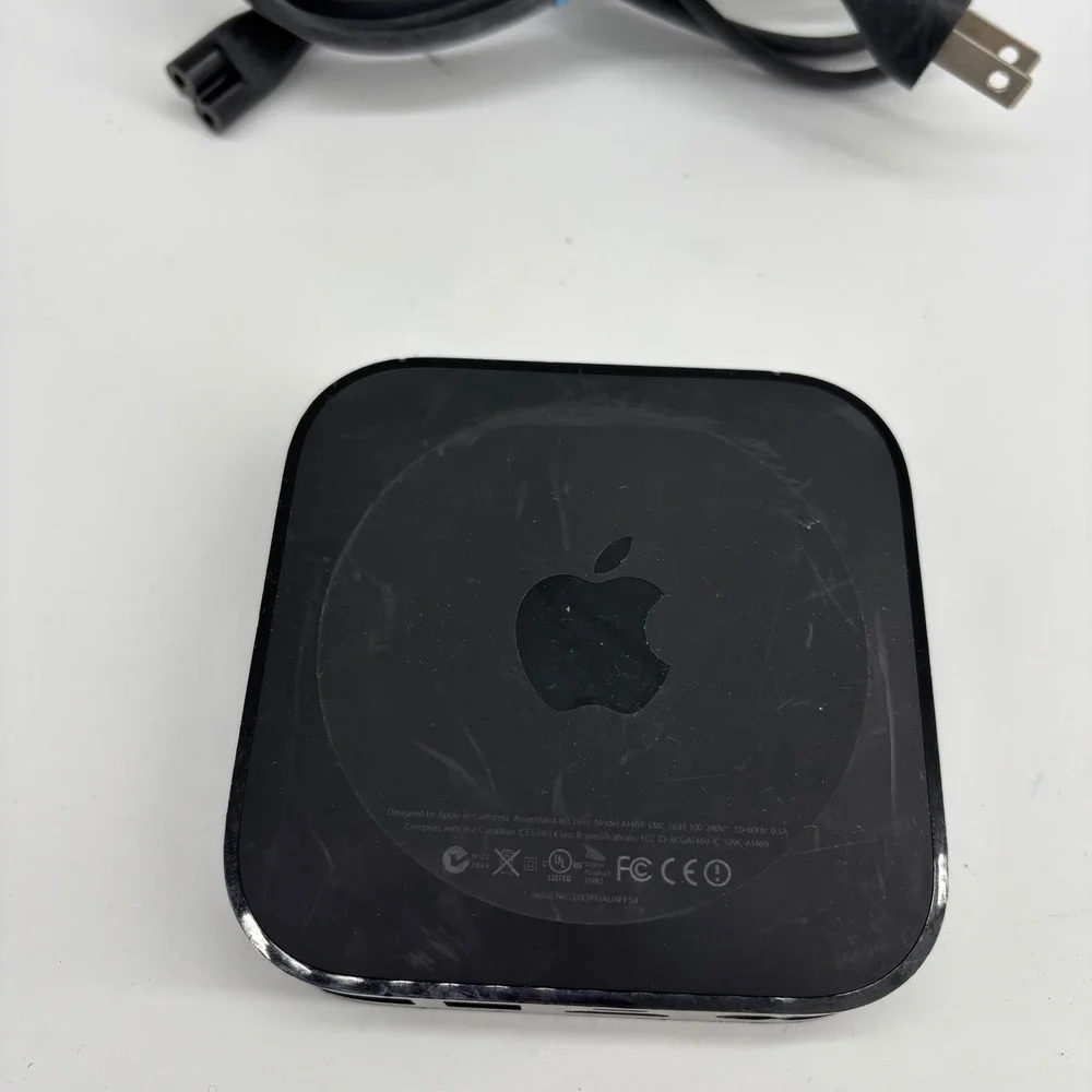 Apple TV‎ 3rd Generation A1469 Black HD Media Streamer & Power Cable untested